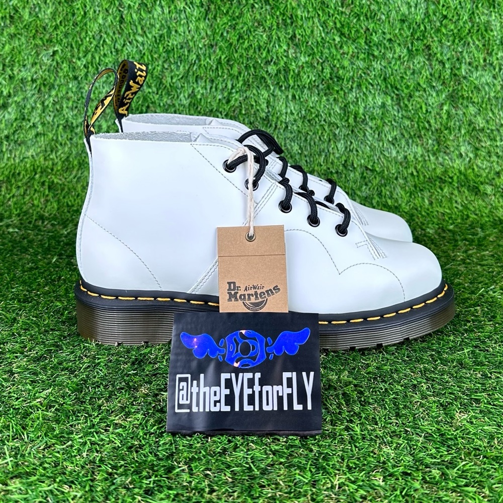 NEW Dr. Martens Church “Smooth White” Leather Boots